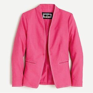 J. Crew Going-Out Blazer in Stretch Linen Fuschia Pink Size 10